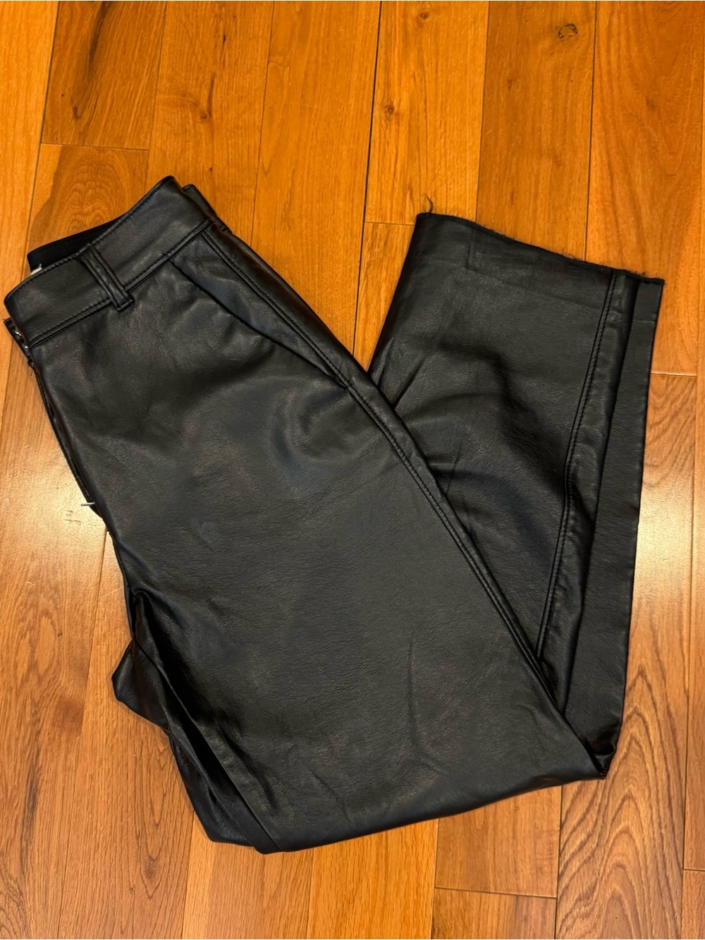 Babaton Black Faux Leather Dress Pants